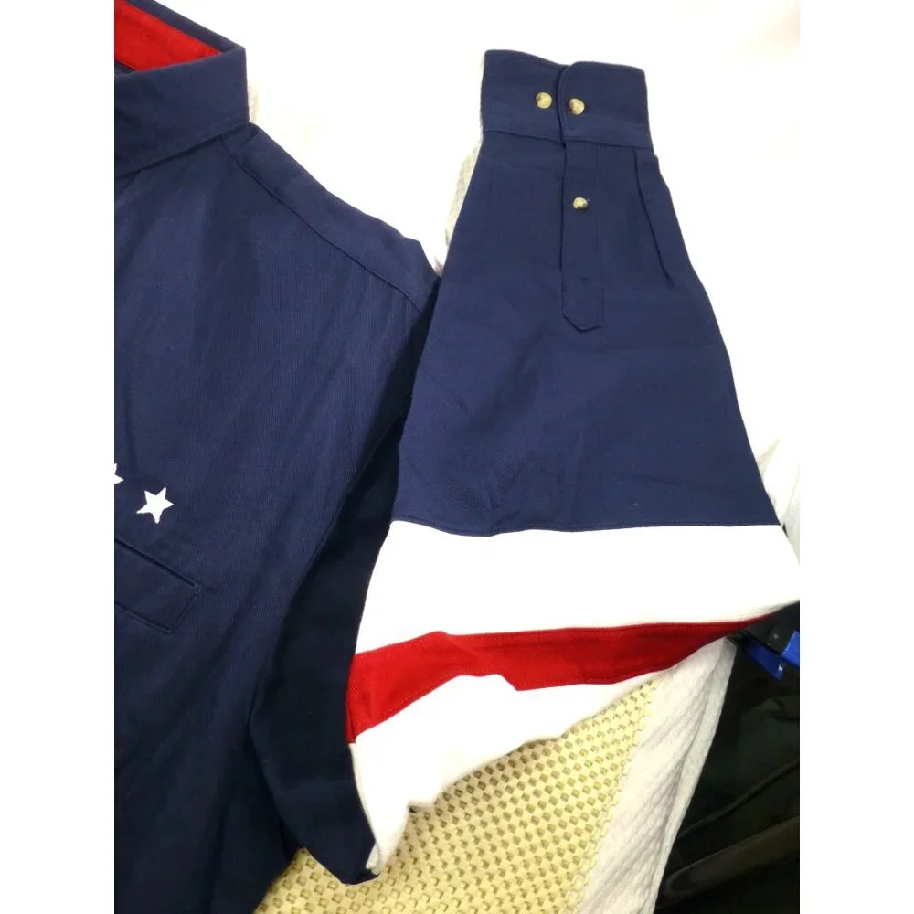 VTG Bonanza Wrangler Mens Western Shirt XL Red/White/Blue Stars Striped Button-U - Picture 7 of 13